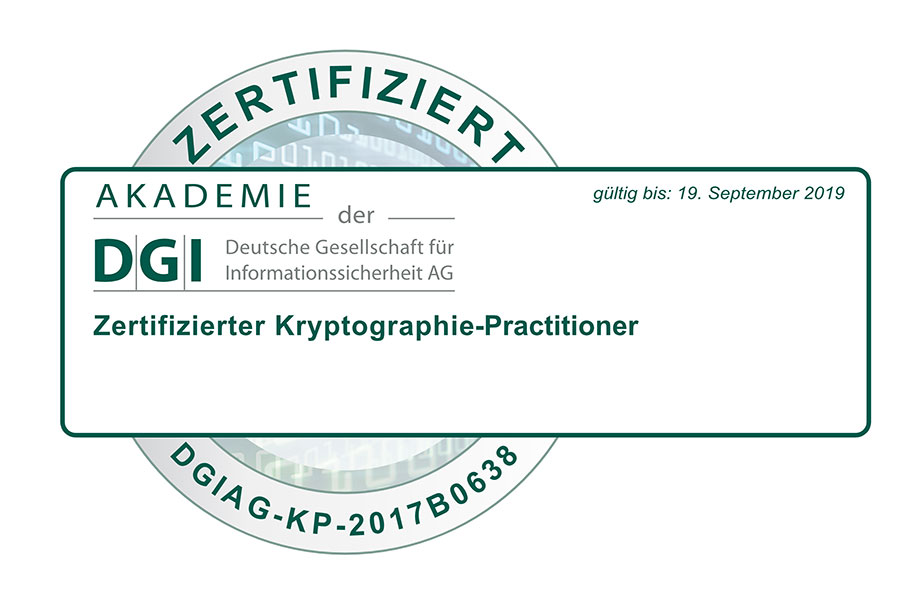 DGI Kryptographie-Practitioner Zertifikat